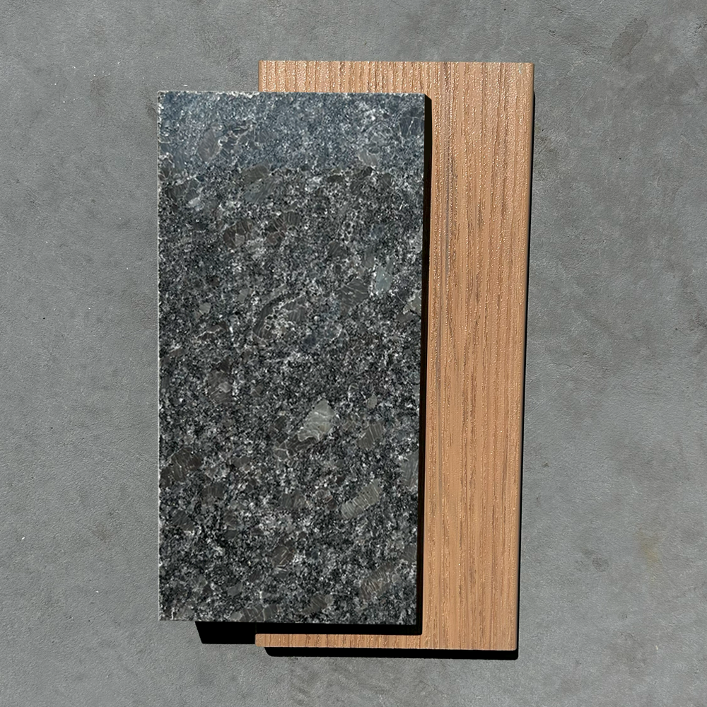 Image of 6ft Outdoor Kitchen - Cedar Cabinet w/ Black Granite Countertop